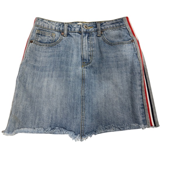 Dance & Marvel Dresses & Skirts - Flutter by Dance & Marvel Women Denim Mini Skirt Light Wash Side Stripe DMS1640B